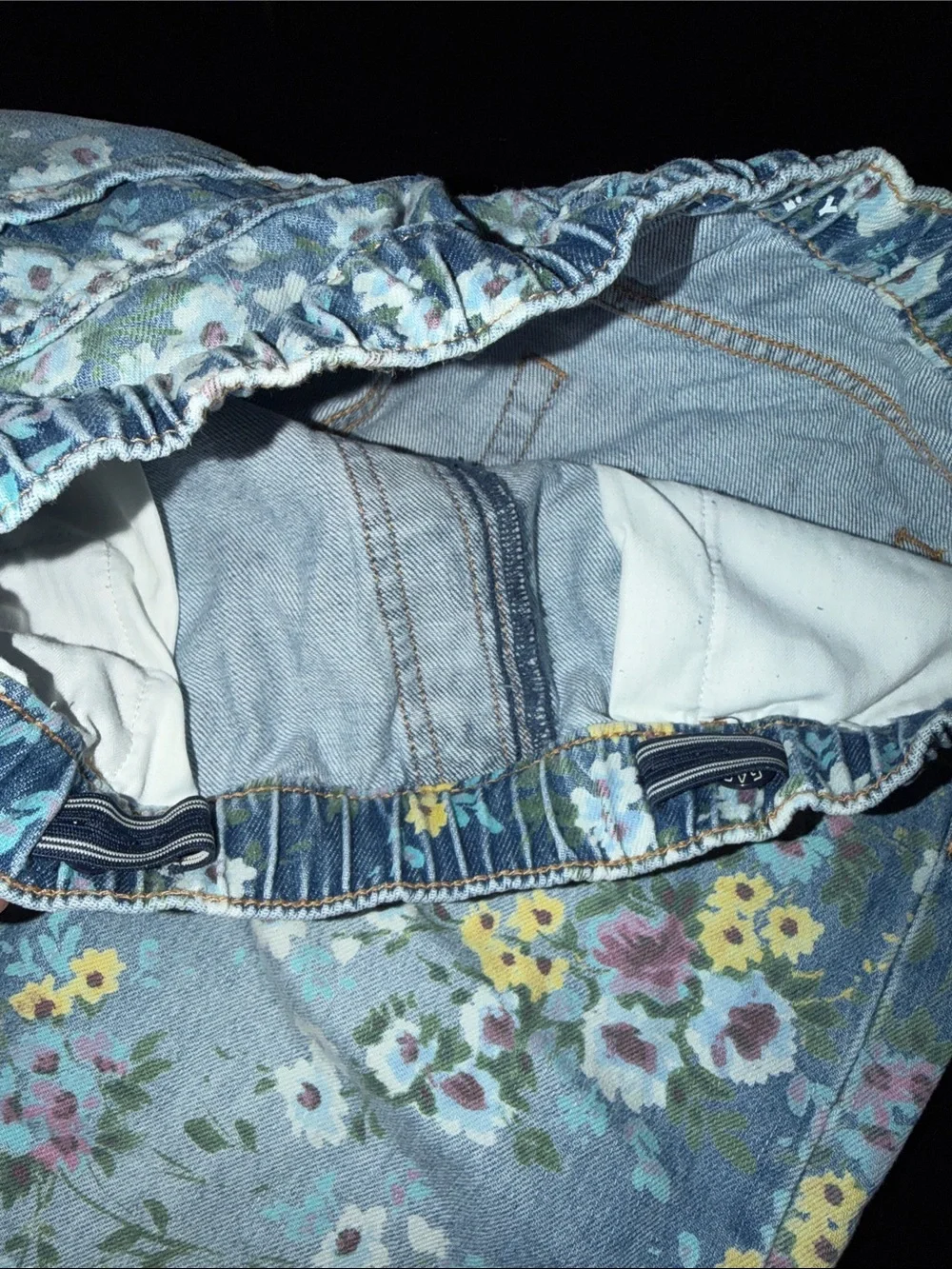 GAP Floral Wide-Leg Jeans in Light Blue